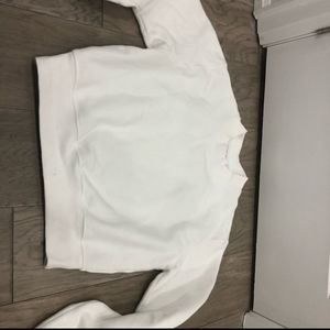 Aritzia TNA CozyAF White Cropped Sweater